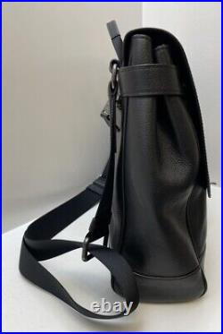 Coach F23204 Hudson Pebbled Black Leather Unisex Messenger Laptop Shoulder Bag