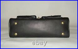 Coach Hamptons Black Leather Legacy Laptop Attache Briefcase Business Travel Bag