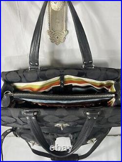 Coach Hamptons Black Signature With Leather Legacy Laptop Travel Briefcase Bag