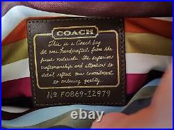Coach Hamptons Brown Signature With Leather Legacy Laptop Travel Briefcase Bag