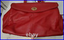 Coach Hamptons Red Smooth Leather Legacy Laptop Travel Briefcase Business Bag