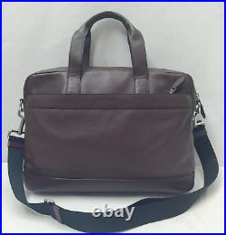 Coach Hudson Brown Leather Briefcase Laptop Messenger Crossbody Bag