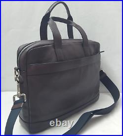 Coach Hudson Brown Leather Briefcase Laptop Messenger Crossbody Bag