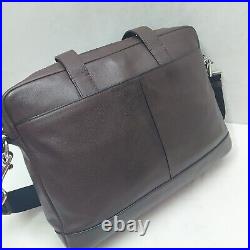 Coach Hudson Brown Leather Briefcase Laptop Messenger Crossbody Bag