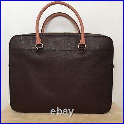 Coach Laptop Bag Briefcase F34822 Dark Brown Crossgrain Leather MSRP $450