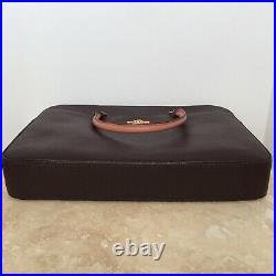 Coach Laptop Bag Briefcase F34822 Dark Brown Crossgrain Leather MSRP $450