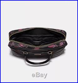 Coach Laptop Bag Womans Crossbody Floral Black/wine Nwt F38985 Msrp $450