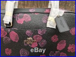 Coach Laptop Bag Womans Crossbody Floral Black/wine Nwt F38985 Msrp $450