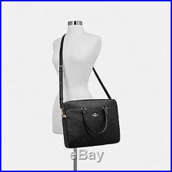 Coach Laptop Bag Womans Leather Black/Gold F39022 MSRP $450