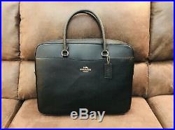 Coach Laptop Bag Womans Leather Black/Gold NWT F39022 MSRP$395