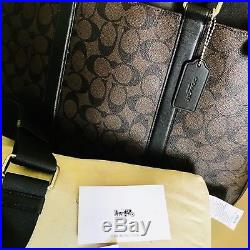 Coach Men's/women Signature Perry Slim Laptop Briefcase Bag Mahogany/Brown $495