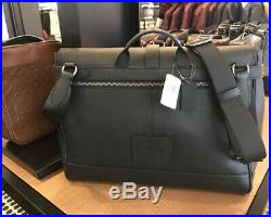 Coach Mens F23204 Hudson Messenger Bag tote satchel laptop In black Leather