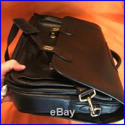 Coach Mens/Womens Black Leather Shoulder Brief Case/Laptop Bag/Messenger Bag