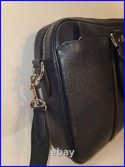 Coach Metropolitan Slim Briefcase Handbag Leather Laptop Bag Navy Black