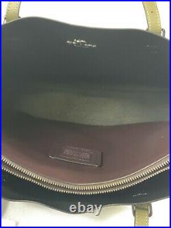Coach Mollie Large Kelp Black Olive Green Leather Tote Purse Laptop Bag NWT