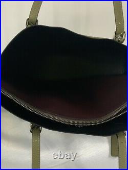 Coach Mollie Large Kelp Black Olive Green Leather Tote Purse Laptop Bag NWT