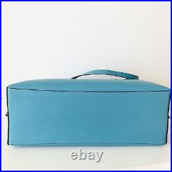 Coach Mollie Large Tote Purse Laptop Bag Aqua Blue Green Leather NWT $378