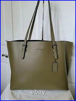 Coach Mollie Leather Surplus Large Tote Shoulder Bag Army Green Olive $378