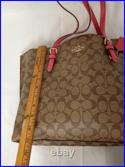 Coach Mollie Signature Large Brown & Pink Tote Bag