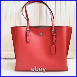 Coach Mollie Tote Laptop Bag Tangerine Taupe Leather Large Purse NWT $378