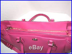 Coach Multi function Laptop Baby Diaper Bag Dahlia Pink Leather F35702 NWT $495