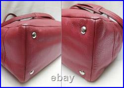 Coach Park Carryall Red Pebbles Leather Large Satchel Shoulder Bag Laptop Sleeve