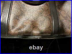Coach Perry Slim Brief In Signature Canvas Brown Logo Laptop AS IS Check Photos