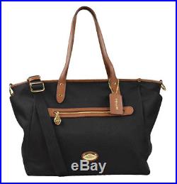 Coach Sawyer Baby Diaper Laptop Bag Style 37758 Black & Brown Trim NEW