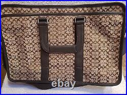 Coach Signature Embassy Jacquard Briefcase/Laptop Bag With Leather Trim