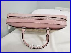 Coach Signature Laptop Bag F39023 Khaki Carnation Pink Briefcase Work Travel NWT