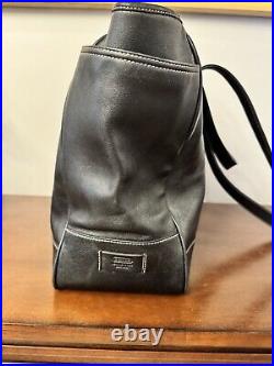 Coach Vintage Hampton Bag Large Black Leather Shoulder Tote Laptop Weekend #5098