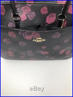 Coach Womens Laptops Bag Crossbody Briefcase Halftone Floral Print Leather $394