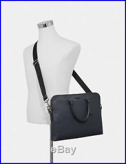 Coach Womens Leather Gray Beckett Portfolio Brief Briefcase Business Bag Laptop