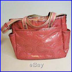 Coach Womens Pink Tote Purse Diaper Bag Multi-function M1173-1 Laptop Infant Kid