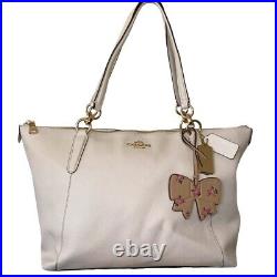 Coach Zip Top Women's Tote, Work, Travel Bag, Large Gold White Chalk + More