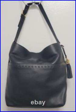 Cole Haan Black Genuine Leather Large / XL Shoulder Bag Laptop MRP 348.00