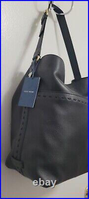 Cole Haan Black Genuine Leather Large / XL Shoulder Bag Laptop MRP 348.00