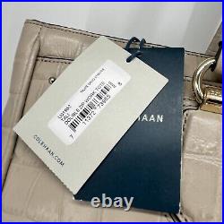 Cole Haan Tote Tali Double Zip Work Tote Taupe Croc Embossed Laptop Briefcase