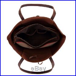 Cowhide Leather Tote Handbag With Zipper Purse Shoulder Work Bags Women Laptop