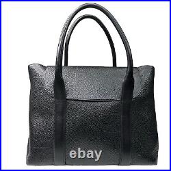 Cuyana Trapeze Satchel Black Pebbled Leather Laptop Bag Purse