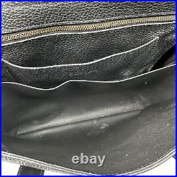 Cuyana Trapeze Satchel Black Pebbled Leather Laptop Bag Purse