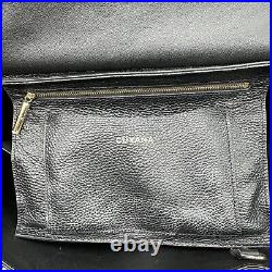 Cuyana Trapeze Satchel Black Pebbled Leather Laptop Bag Purse