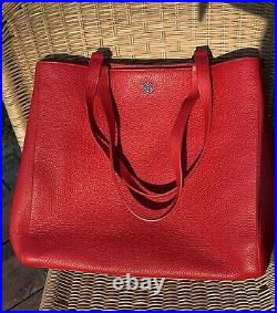 Dagne Dover Allyn Siren Red Large Leather Tote Vintage