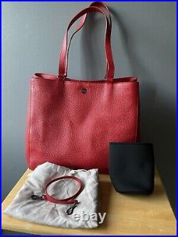 Dagne Dover Allyn Siren Red Large Leather Tote Vintage