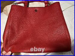 Dagne Dover Allyn Siren Red Large Leather Tote Vintage