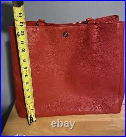 Dagne Dover Allyn Siren Red Large Leather Tote Vintage