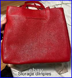 Dagne Dover Allyn Siren Red Large Leather Tote Vintage