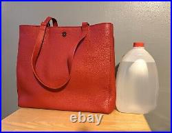 Dagne Dover Allyn Siren Red Large Leather Tote Vintage