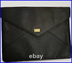 Dolce & Gabbana Black Dauphine Leather iPad Envelope Case UEC Rare Vintage