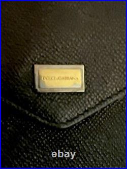 Dolce & Gabbana Black Dauphine Leather iPad Envelope Case UEC Rare Vintage